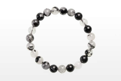 Rock Crystal with Tourmaline Bead