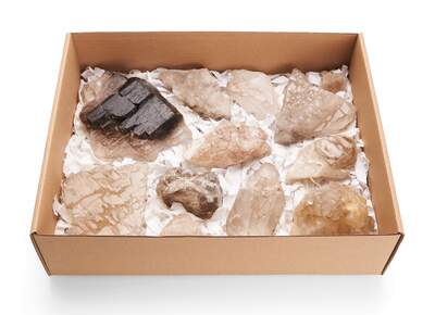 Rock Crystal/Smoky Quartz Elestial Box