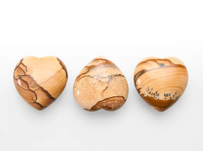 Jasper Picture Heart Palm Stone