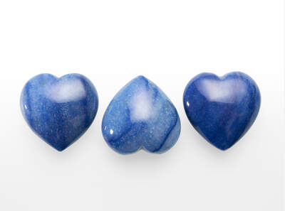 Blue Aventurine Heart Palm Stone