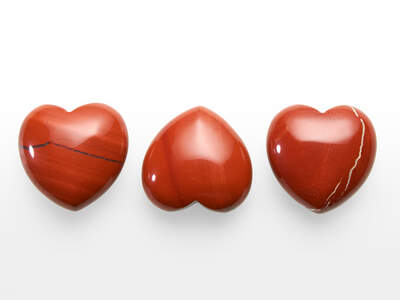 Jasper Red Heart Palm Stone