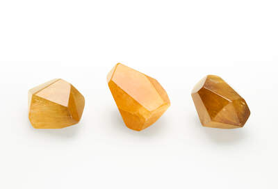 Fluorite Yellow Cut Shapes