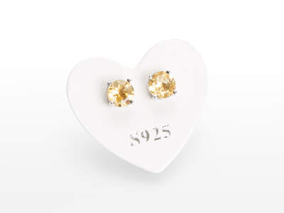 Citrine Facet. Earrings Ag 925/1000