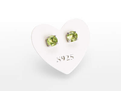 Peridot Facet. Earrings Ag 925/1000