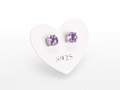 Amethyst Facet. Earrings Ag 925/1000