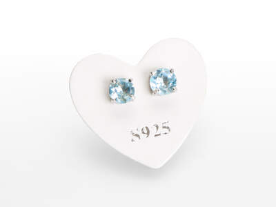 Topaz Facet. Earrings Ag 925/1000