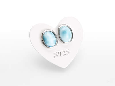 Larimar Earrings Oval Ag 925/1000