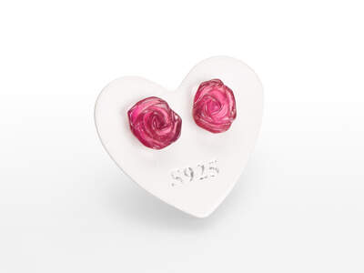 Tourmaline Flower Earrings 6 mm Ag 925/1000