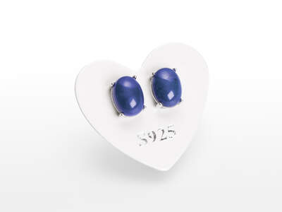 Lapis Earrings Oval Ag 925/1000