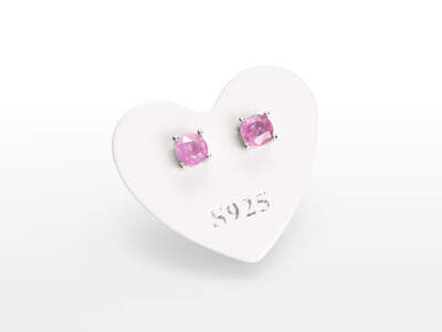 Ruby Facet. Earrings Ag 925/1000