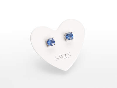 Sapphire Facet. Earrings Ag 925/1000