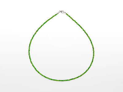 Diopside Facet. Necklace 3 mm Ag 925/1000