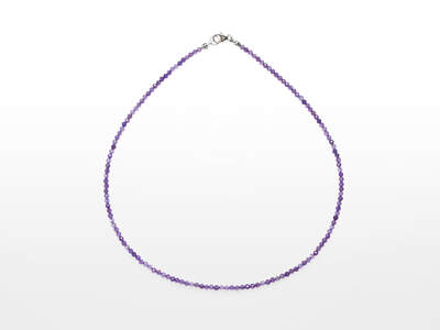 Amethyst Facet. Necklace 3 mm Ag 925/1000