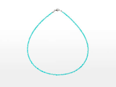 Amazonite Facet. Necklace 3 mm Ag 925/1000
