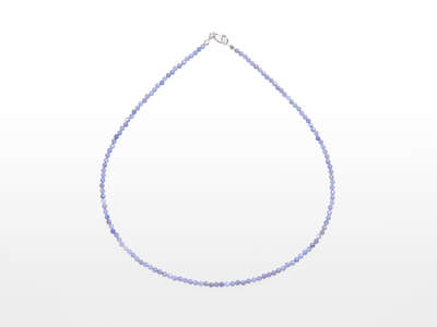Tanzanite Facet. Necklace 3 mm Ag 925/1000