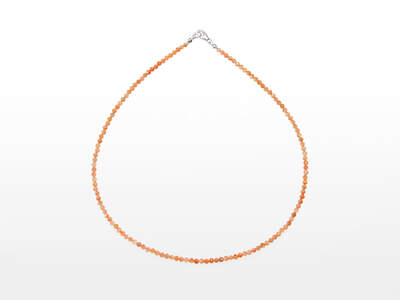 Sunstone Facet. Necklace 3 mm Ag 925/1000