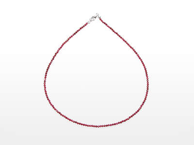 Garnet Facet. Necklaces 3 mm Ag 925/1000