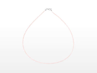 Rose Quartz Facet. Necklace 3 mm Ag 925/1000