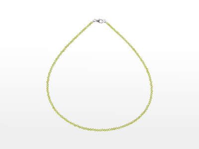 Peridot Facet. Necklace 3 mm Ag 925/1000
