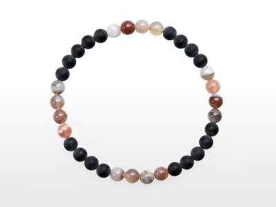 Onyx with Agate Botswana Bead for Men