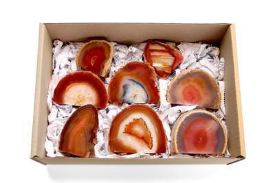 Agate Half Cut Base Red Box