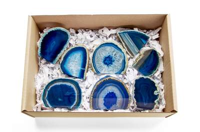 Agate Half Cut Base Blue Box
