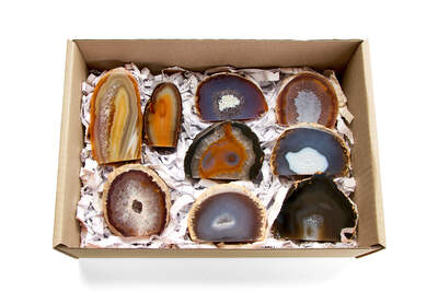 Agate Half Cut Base Natur Box