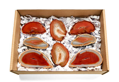 Agate Half Red Box