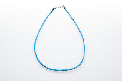 Hematite Necklace Cube Blue