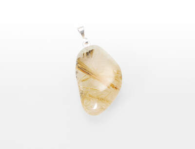 Rock Crystal with Rutile Tumbled Pendant