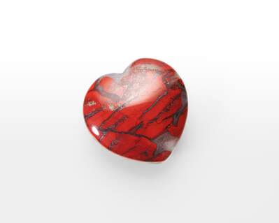 Jasper Breccia Heart Drilled Pendant