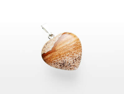 Jasper Picture Heart Pendant