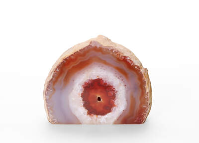 Agate Half Cut Base Red B
