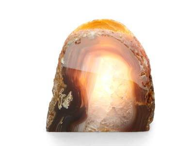 Agate Cut Candle Holder Natur