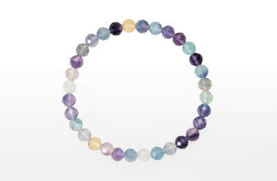Fluorite Rainbow Bead Faceted