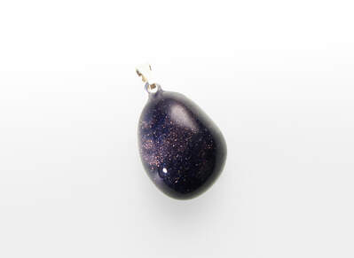 Goldstone Blue Tumbled Pendant