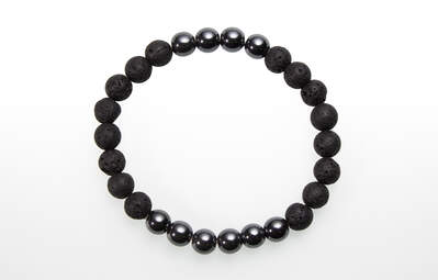 Lava with Hematite Bead for Men