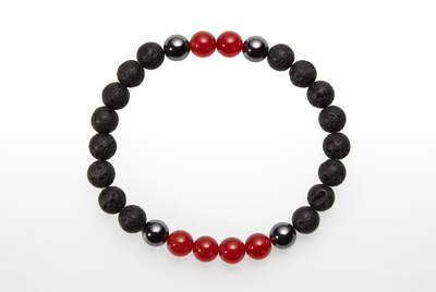 Lava with Carnelian Bead for Men