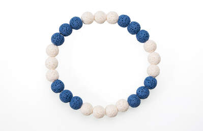 Lava (White-Blue) Bead