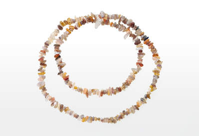 Agate Grey Botswana Chips Necklace Long