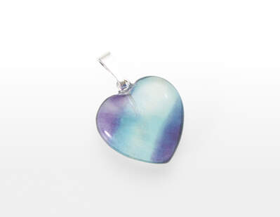 Fluorite Rainbow Heart Pendant