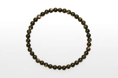 Obsidian Gold Bead