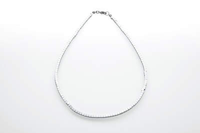 Hematite Necklace Cube Silver