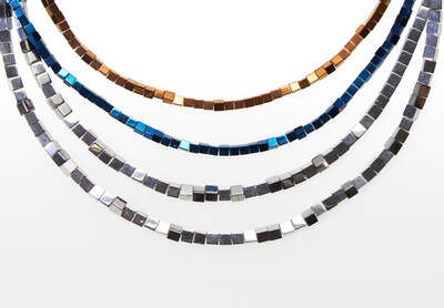 Hematite Cube Necklace Set