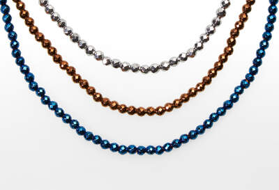 Hematite Bead Faceted Necklace Set