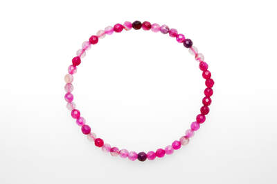 Agate Pink Banded Faceted