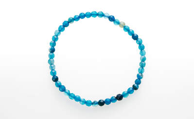 Agate Blue Banded Faceted