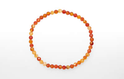 Carnelian Bead Faceted