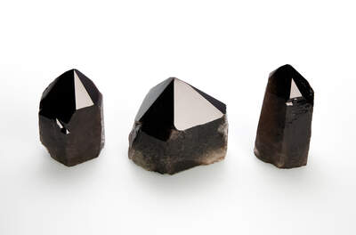 Smoky Quartz Points Cut Base