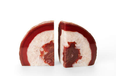 Agate Bookend Red